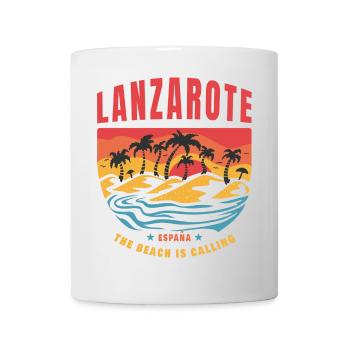 Design de plage de Lanzarote Espana - Mug blanc - blanc - Devant