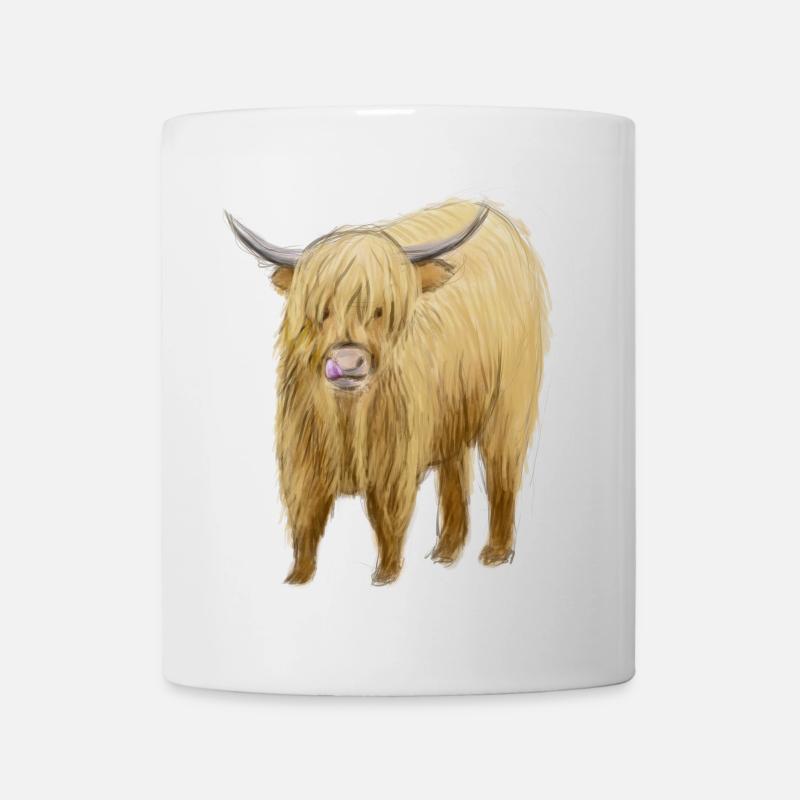 Highland Cow Art - Mug - white
