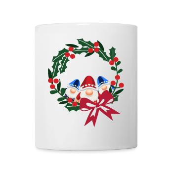 Trois têtes de saint Nicolas avec un nœud de couronne - Mug blanc - blanc - Devant