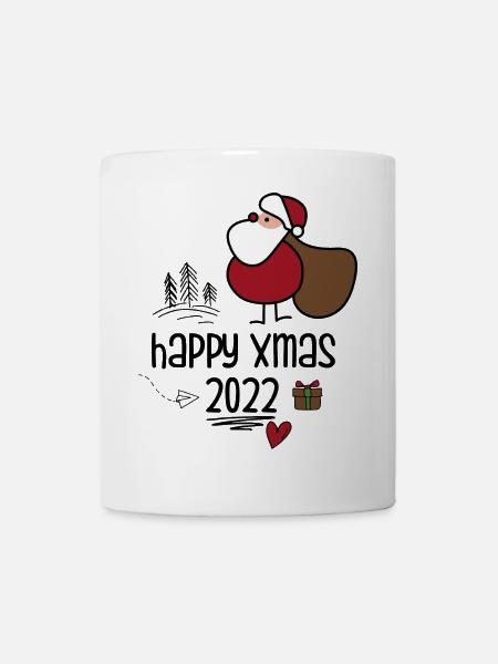 Entzückender Weihnachtsmann mit Geschenktüte - Tasse - Weiß