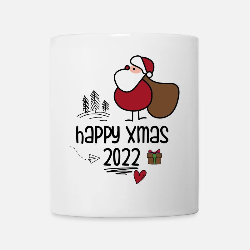 Entzückender Weihnachtsmann mit Geschenktüte - Tasse - Weiß