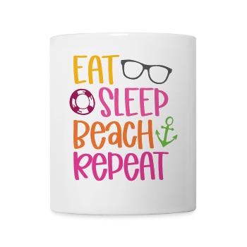 Manger dormir plage répéter - Mug blanc - blanc - Devant