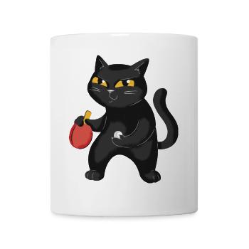 Table Tennis Katze Pingpong Outfit Cat Tischtennis - Mug blanc - blanc - Devant