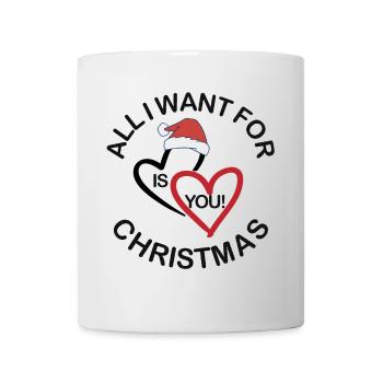 All I want for Christmas is you t-shirt design - Tasse - Weiß - Vorne