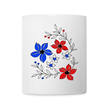 Blumenranke, Ornament - Tasse - Weiß - Vorne