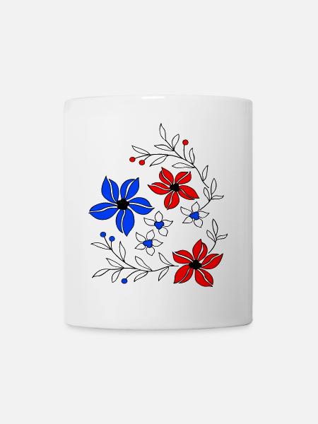 Blumenranke, Ornament - Tasse - Weiß