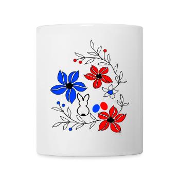 Pâques, vrilles florales - Mug blanc - blanc - Devant