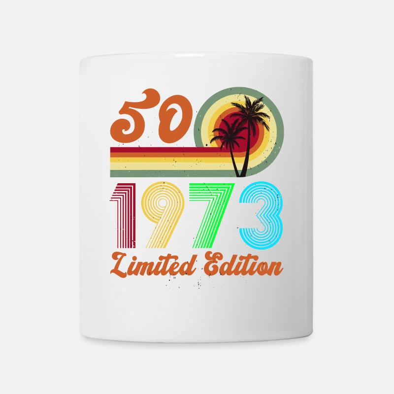 1973 Anniversaire Retro Vintage Né en 1973 - Mug blanc - blanc