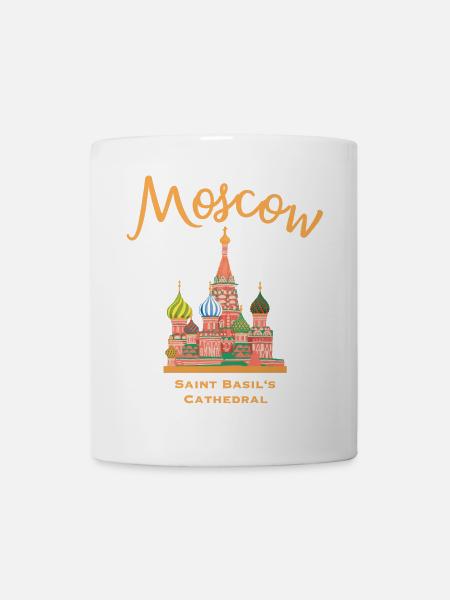 Moskau, Basilius Kathedrale, Wahrzeichen Zeichnung - Tasse - Weiß