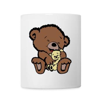 Bärenmama mit Baby – süßes Mama Kind Tiermotiv - Tasse - Weiß - Vorne