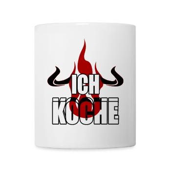 ich koche Flamme Hörner Teufel Rind - Tasse - Weiß - Vorne
