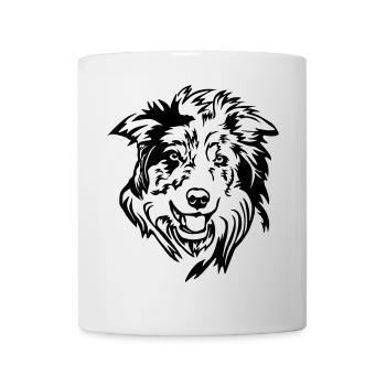 Tête de Border Collie - Mug blanc - blanc - Devant