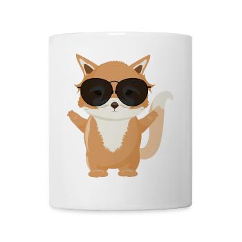 Enchanteur petit renard avec des lunettes de soleil fraîches - Mug blanc - blanc - Devant