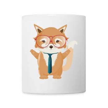 Enchanteur petit renard avec lunettes et cravate - Mug blanc - blanc - Devant
