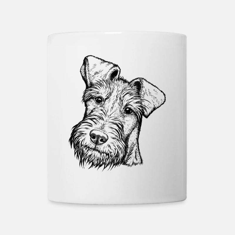Irish Terrier Portrait frontal - Tasse - Weiß