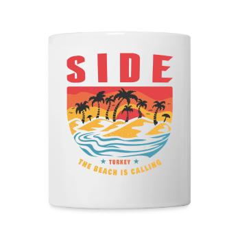 Motif de palmier Side Turkey - Mug blanc - blanc - Devant