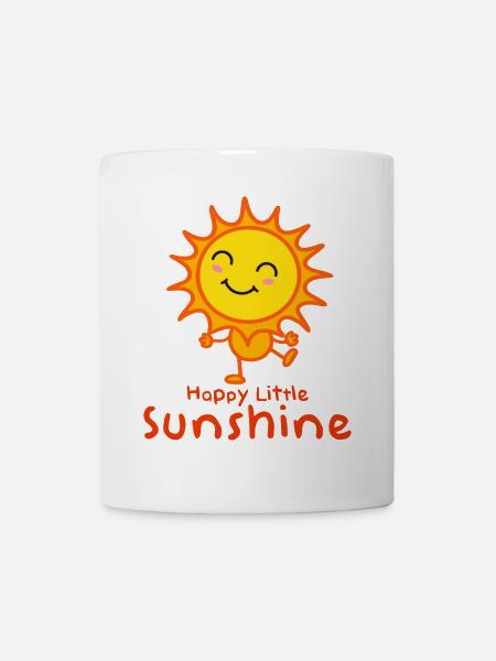 Fröhlicher Sonnenstrahl Kinderdesign - Tasse - Weiß