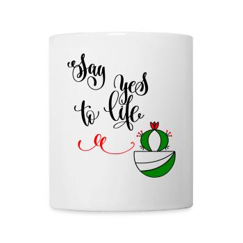 Cactus, dites oui à la vie - Mug blanc - blanc - Devant