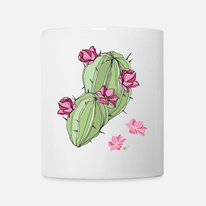 Cactus à fleurs - Mug blanc - blanc