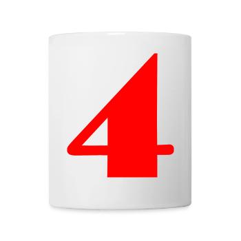 4,4 ANS,4e ANNIVERSAIRE,ANNIVERSAIRE 4 ANS - Mug blanc - blanc - Devant