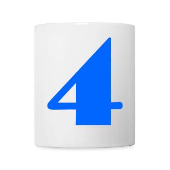 4,4 ANS,4e ANNIVERSAIRE,ANNIVERSAIRE 4 ANS - Mug blanc - blanc - Devant