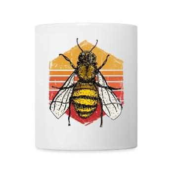 Sunset Bee Retro Illustration - Mug - white - Front