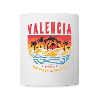 Valencia Spain palm trees beach design - Mug - white - Front