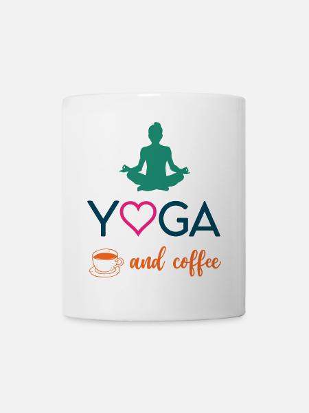 Yoga und Kaffee - Tasse - Weiß