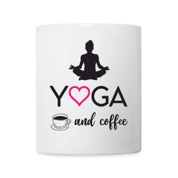 Yoga et café - Mug blanc - blanc - Devant