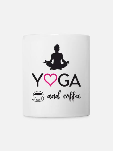 Yoga und Kaffee - Tasse - Weiß