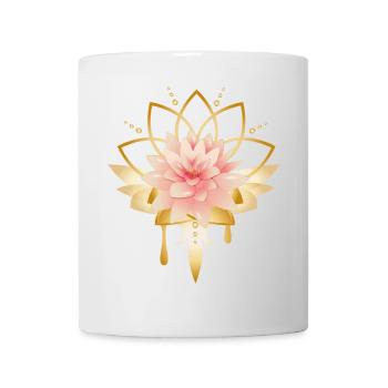 Lotus flower with golden blossom symbol - Mug - white - Front