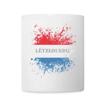 Drapeau du grunge luxembourgeois, fierté luxembourgeoise - Mug blanc - blanc - Devant