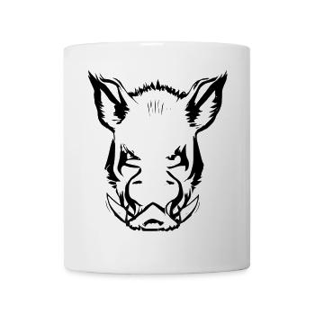 Tete de sanglier stylisée pour Chasseur - Mug blanc - blanc - Devant