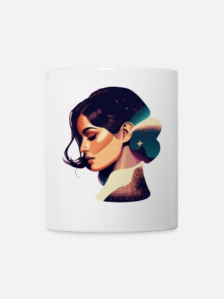 Cosmic Dream Woman Illustration - Mug - white