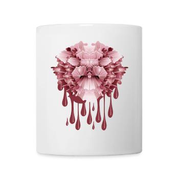 abstract pink carnation with dripping effect - Mug - white - Front