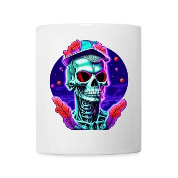 Squelette avec casquette - Mug blanc - blanc - Devant