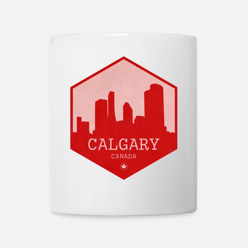Calgary Skyline Red Badge - Tasse - Weiß