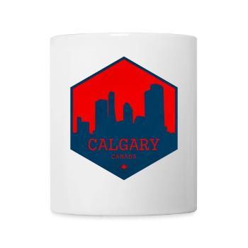 Calgary Skyline, Canada – Conception de l’emblème urbain - Mug blanc - blanc - Devant