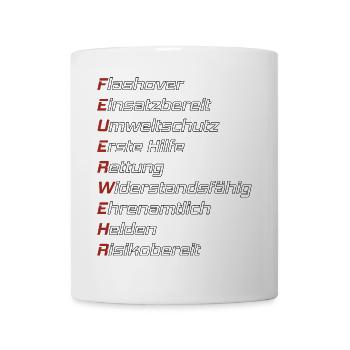 Feuerwehr Akrostichon - Tasse - Weiß - Vorne