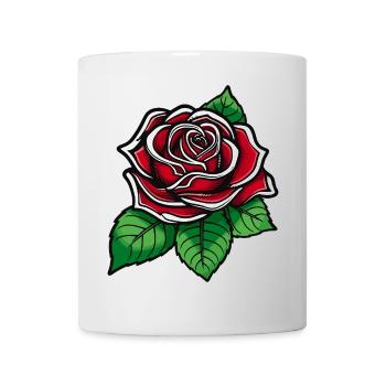 Rose Cramoisie Pop Art Bloom - Mug blanc - blanc - Devant
