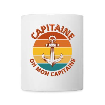 capitaine, oh mon capitaine, marin - Mug blanc - blanc - Devant
