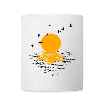 Grues d’oies sauvages Printemps - Mug blanc - blanc - Devant