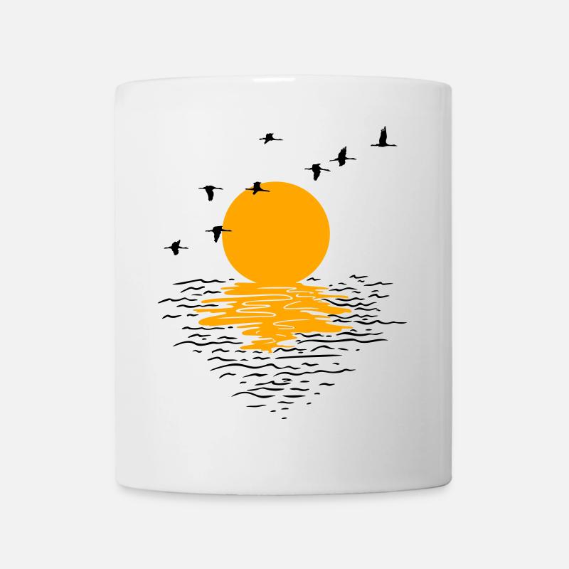 Wildgänse Kraniche Frühling - Tasse - Weiß