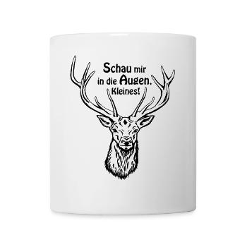 Hirschkopf - Schau mir in die Augen! - Tasse - Weiß - Vorne