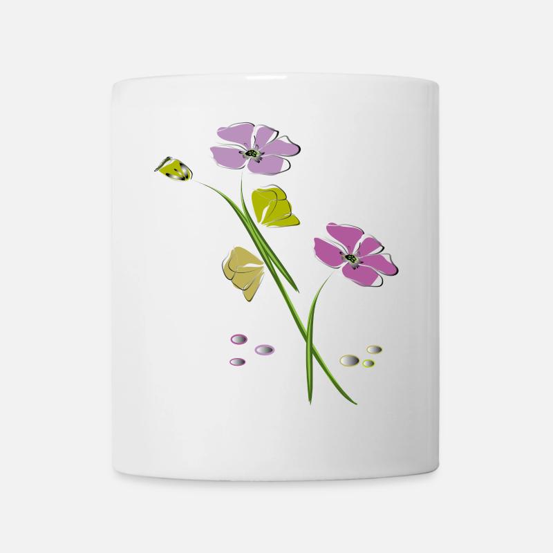 Blumen, Flowers - Tasse - Weiß