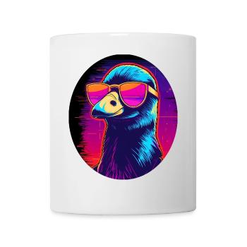 Synthwave Vogel mit Brille - Tasse - Weiß - Vorne