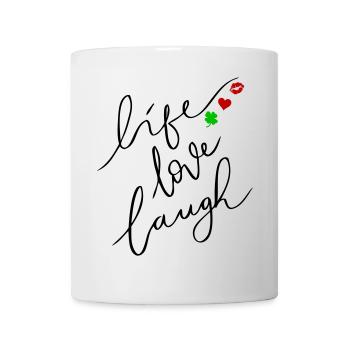 leben, lieben, lachen - Tasse - Weiß - Vorne
