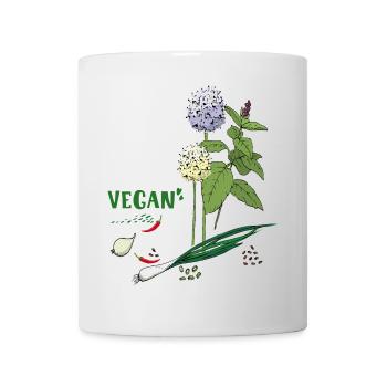 Vegan, Kräuter - Tasse - Weiß - Vorne