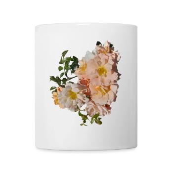 Peach Rose Bouquet Premium / Tea Roses - Mug - white - Front