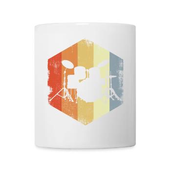 Vintage Schlagzeug Skizze - Tasse - Weiß - Vorne